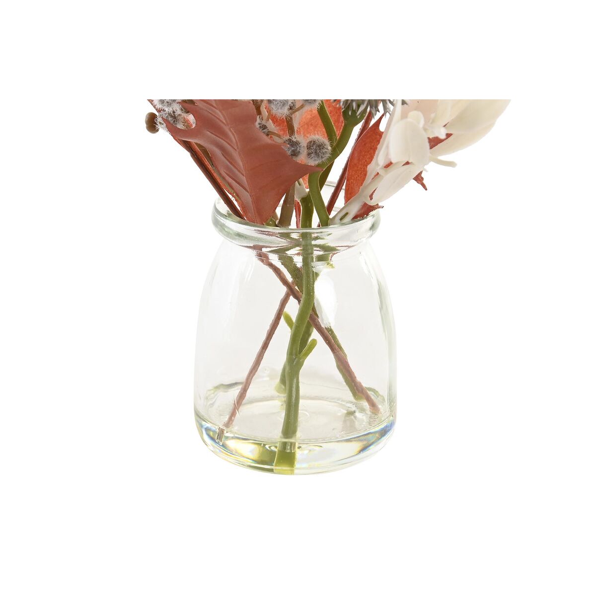 Dekorativ växt DKD Home Decor Glas Gyllene Brun Polyetylen Vit (6 x 6 x 27 cm) (2 antal) - 2