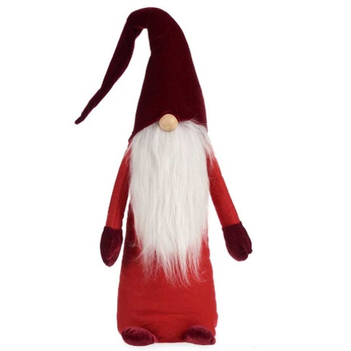 Prydnadsfigur Gnom Vit Röd Polyester Trä Sand 20 x 100 x 25 cm (8 antal) - 3