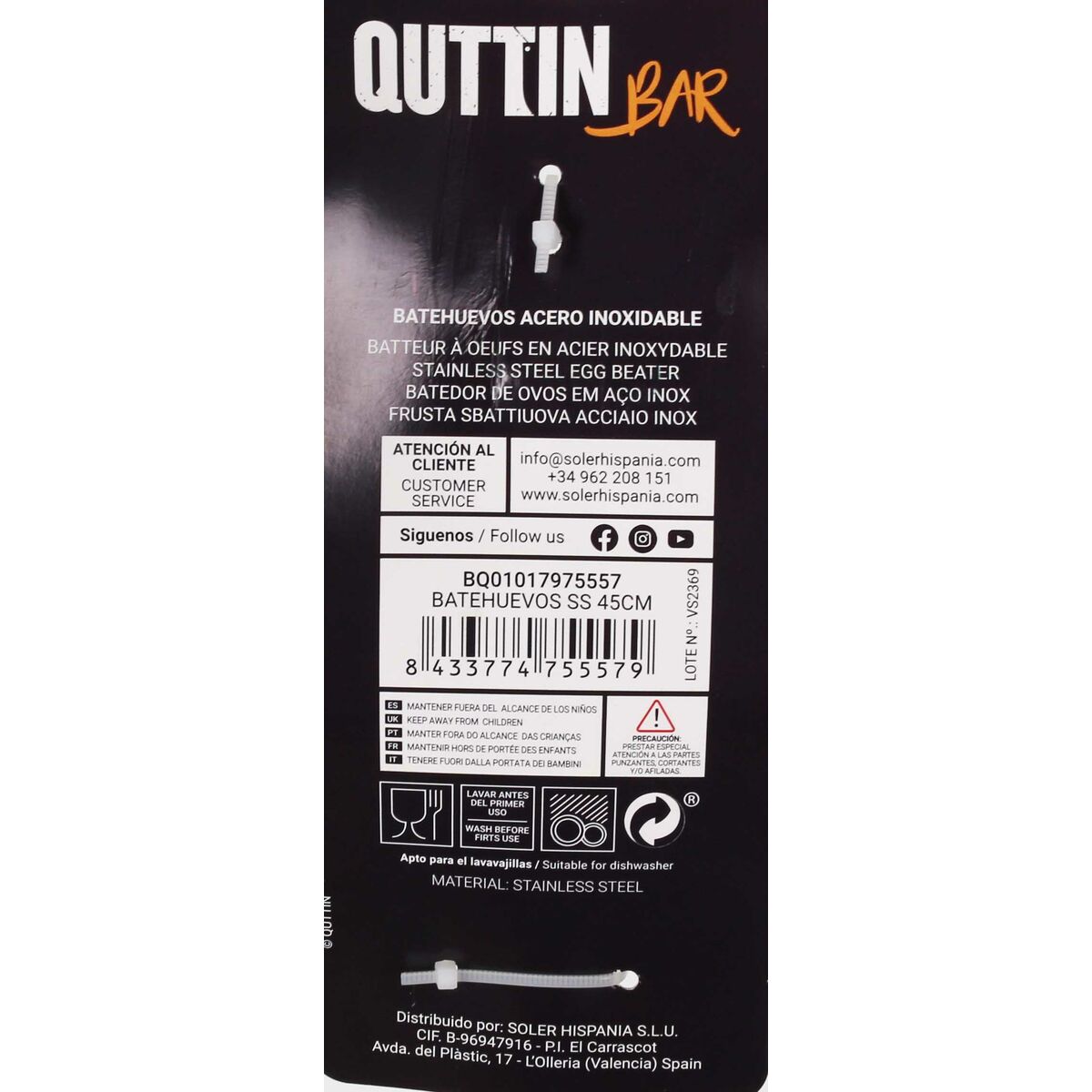 Manuell visp Quttin 50 x 7,5 x 10 cm (12 antal) - 4