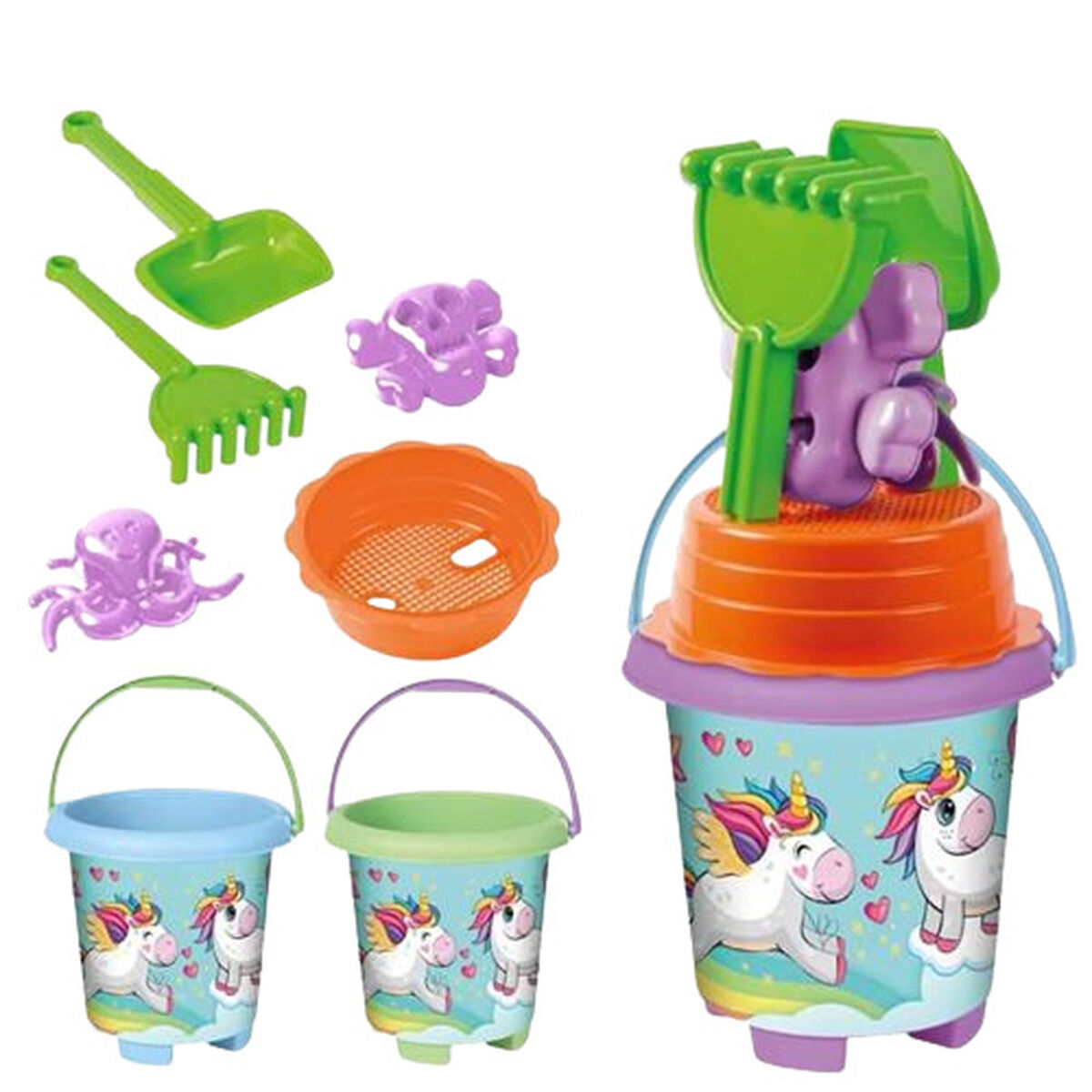 Strandleksaker set Juinsa Enhörning 20 x 41 cm
