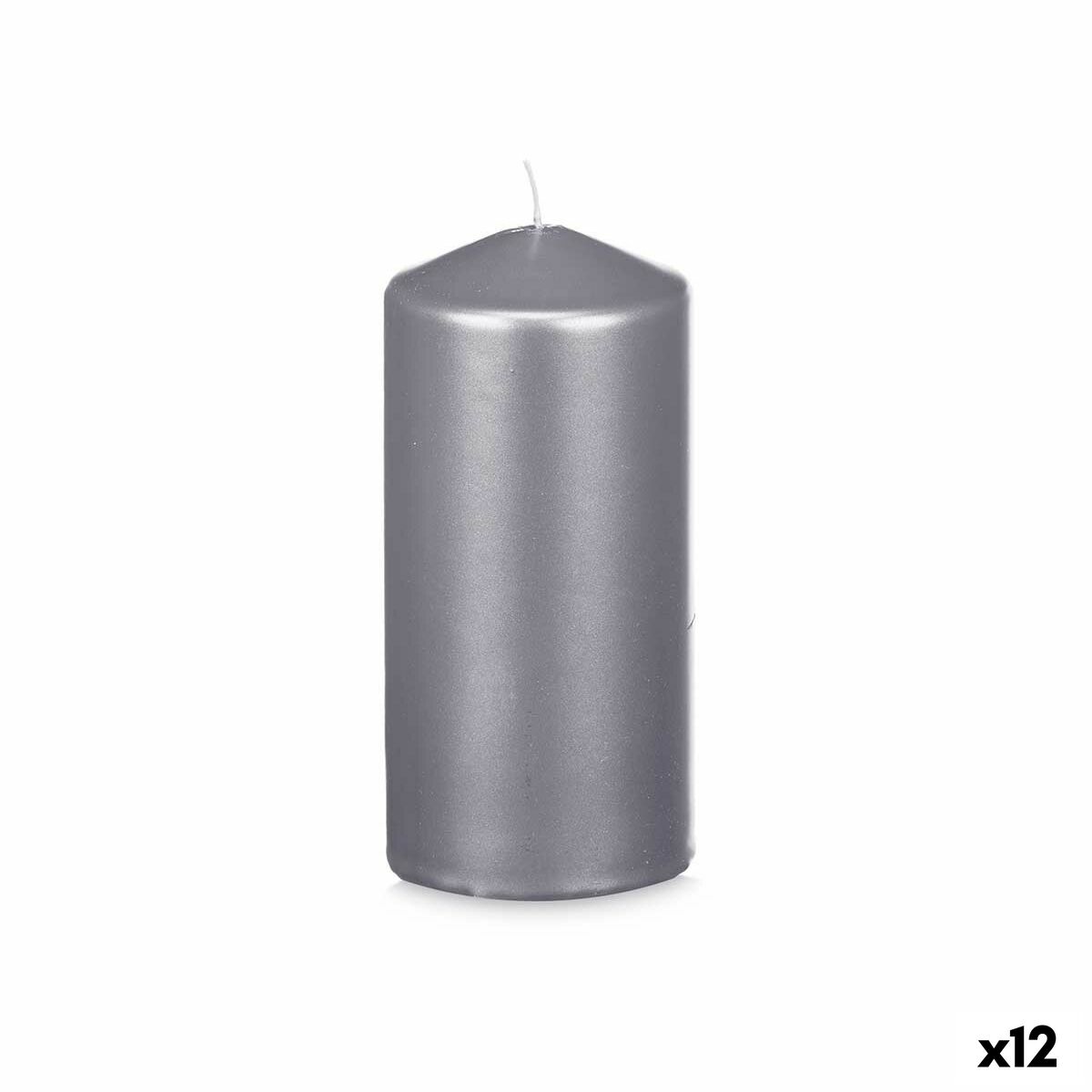 Ljus Acorde Silvrig 7 x 15,5 x 7 cm (12 antal)