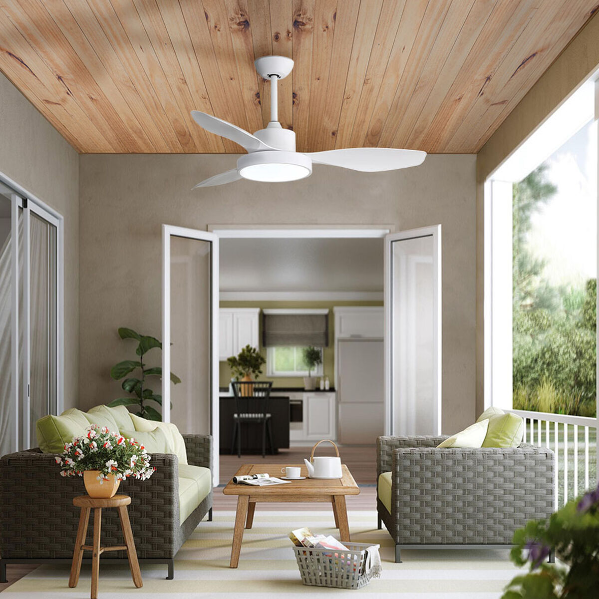 Takfläkt med belysning EDM 33817 Arctic Vit 24 W 38 W 2160 Lm - 10