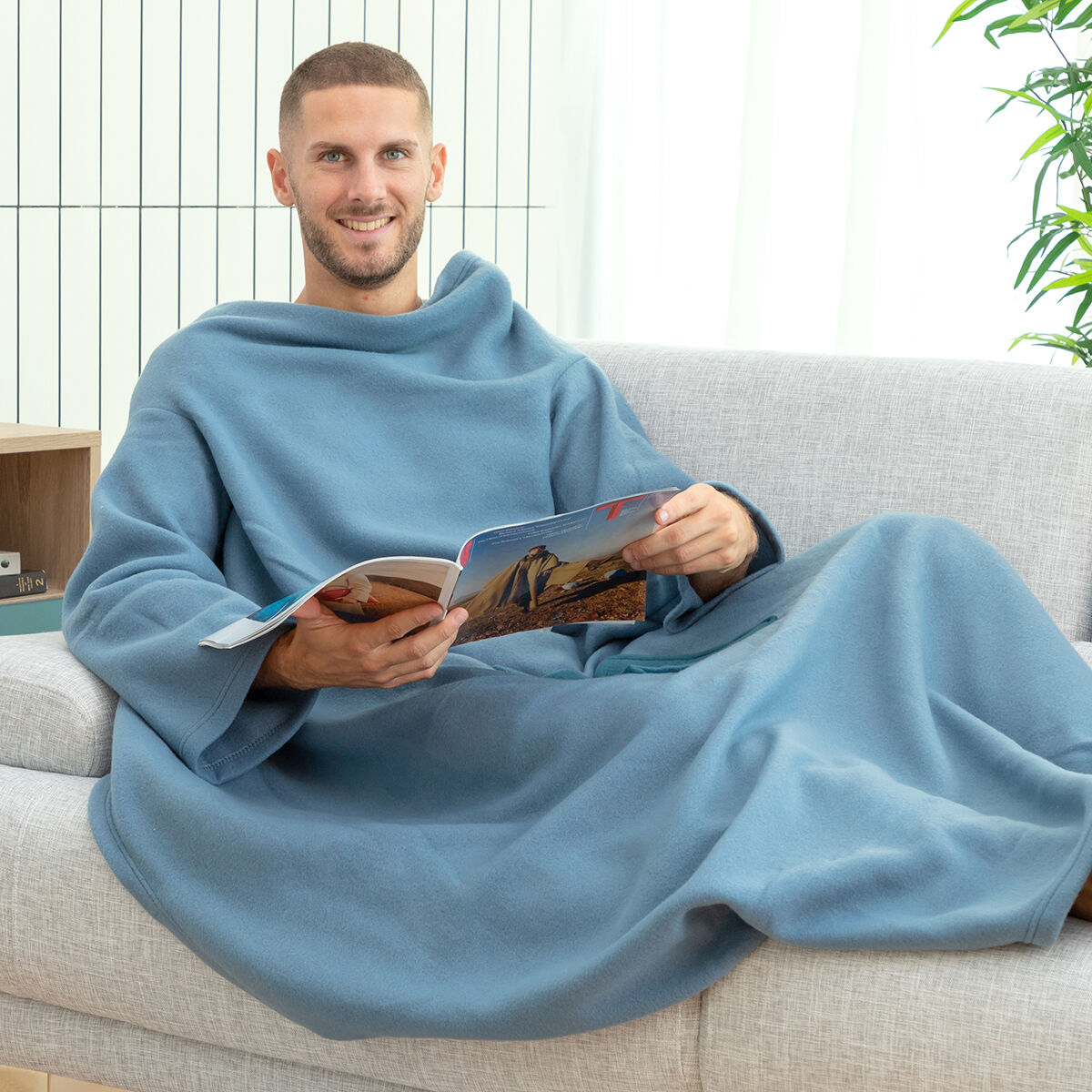 Enkel ärmfilt med mittenplacerad ficka Faboulazy InnovaGoods - 3