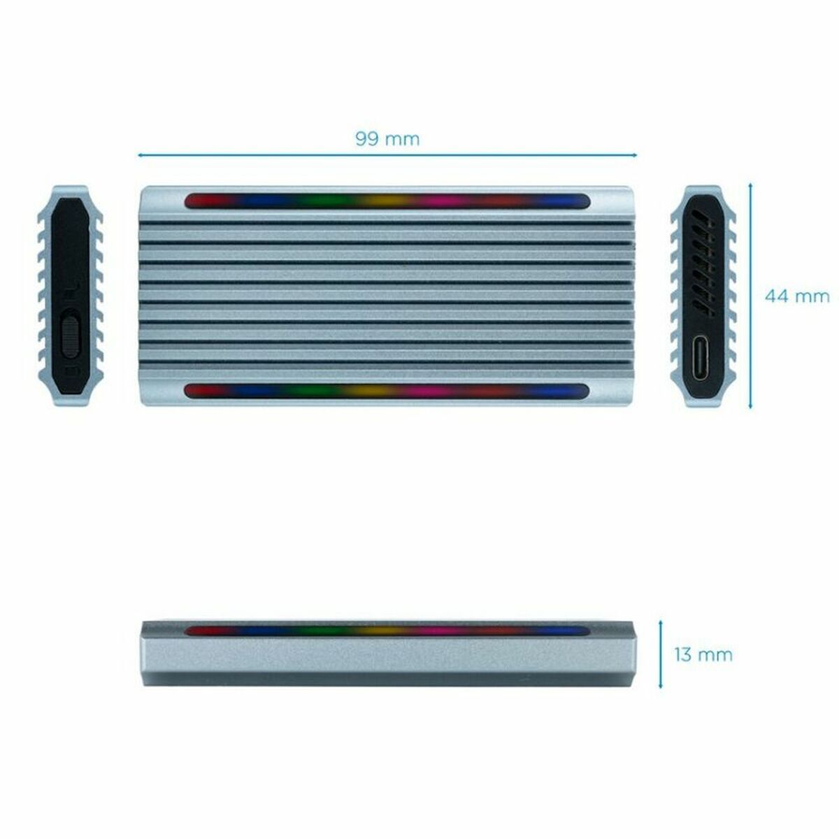 Hårddiskkabinett TooQ Shinobi M.2 USB 3.1 - 2