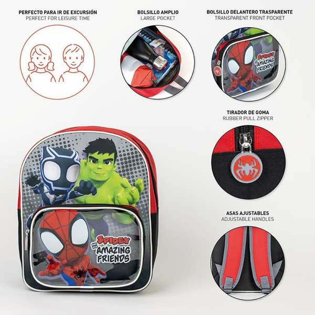 Skolryggsäck Spidey Röd 25,0 x 30,0 x 1,2 cm - 3