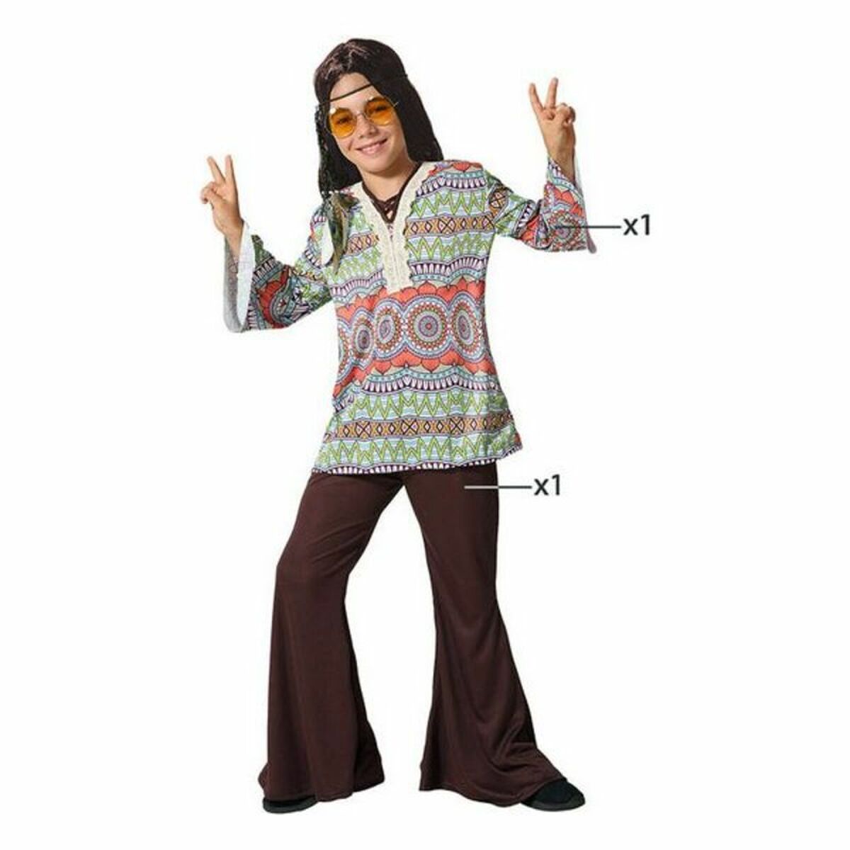 Maskeraddräkt för barn Hippie - 9