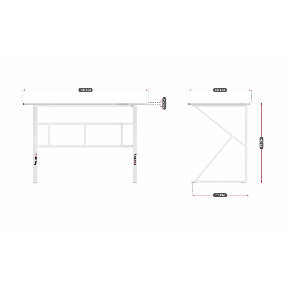 Skrivbord Huzaro HZ-Hero 1.6 White Vit - 3