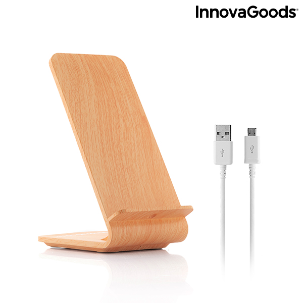 Sladdlös laddare och hållare med träutseende Qistan InnovaGoods - 8