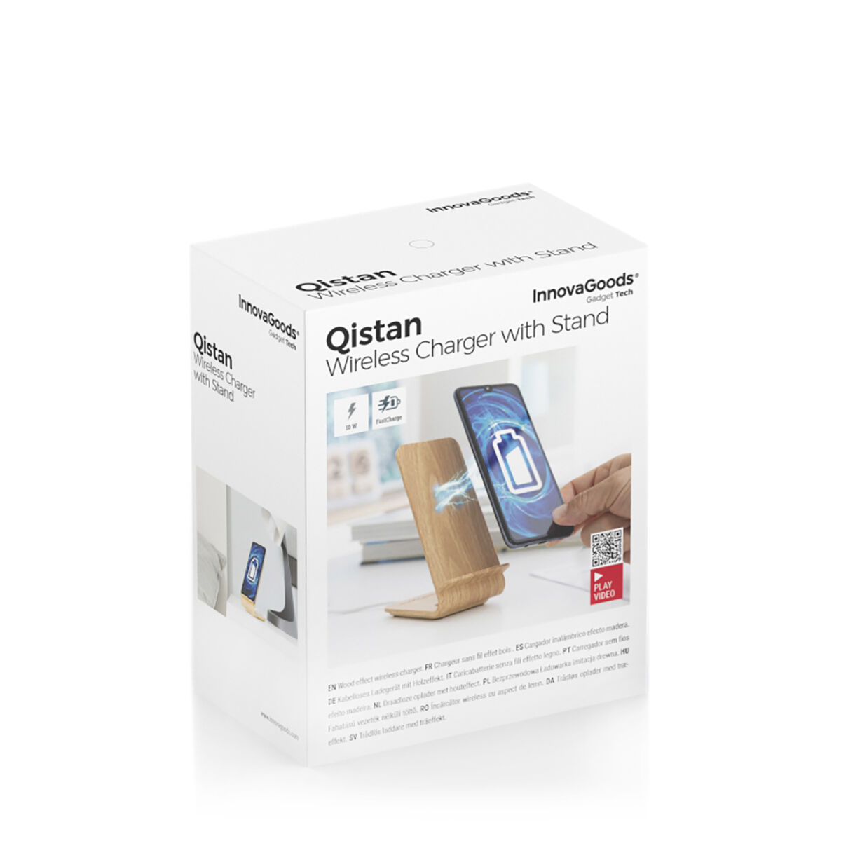Sladdlös laddare och hållare med träutseende Qistan InnovaGoods - 14