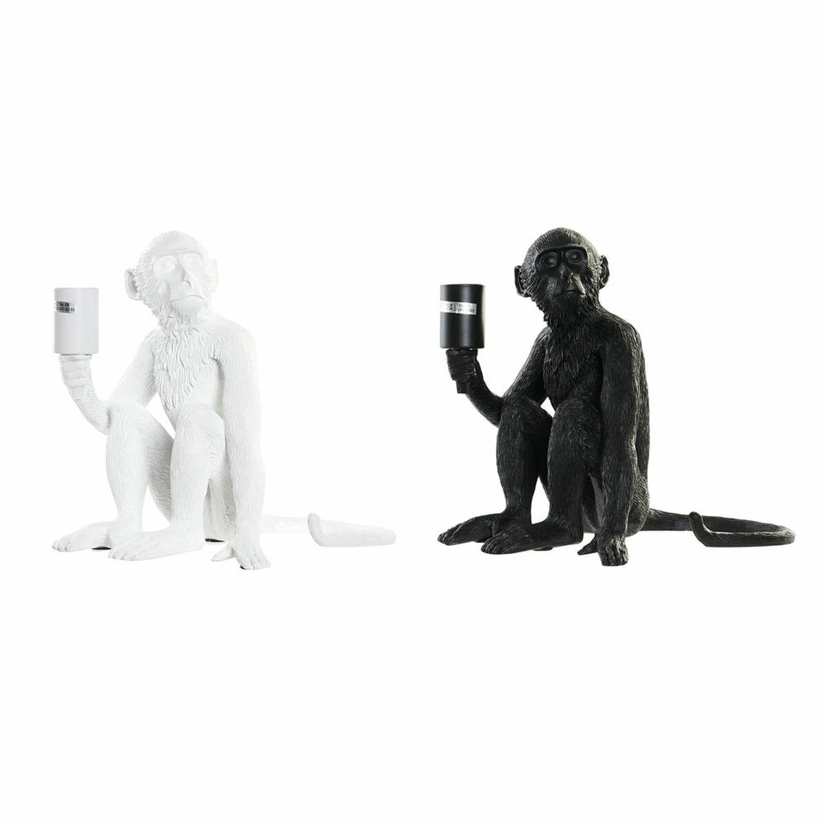 Bordslampa DKD Home Decor 33 x 32 x 31 cm Svart Vit Harts 220 V 50 W (2 antal)
