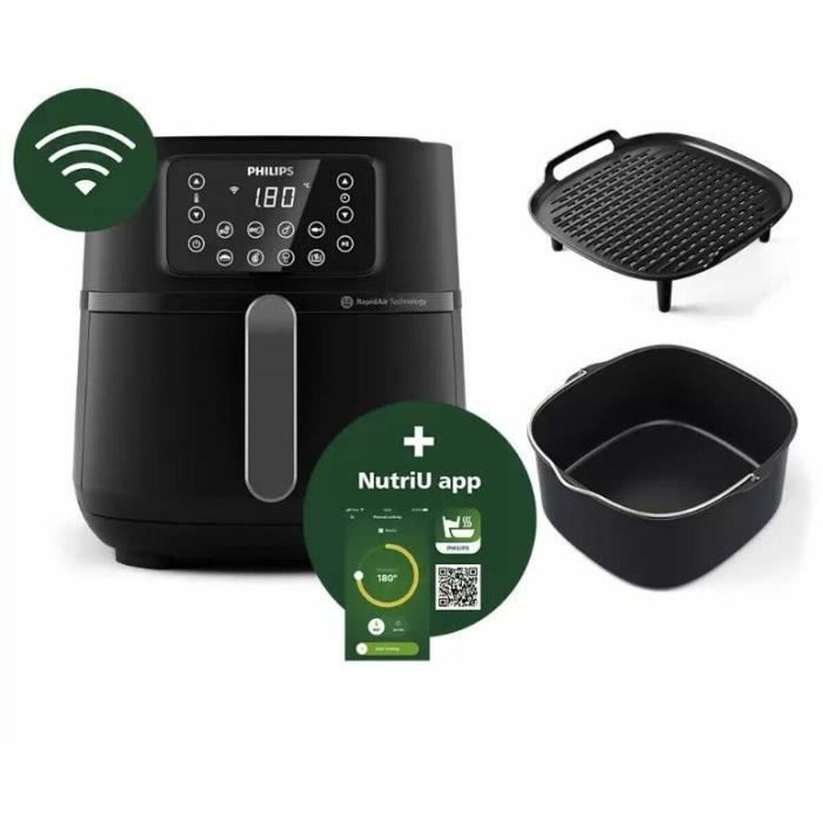 Luftfritös Philips HD9285/96 XXL Svart/Silvrig 2000 W 7,2 L