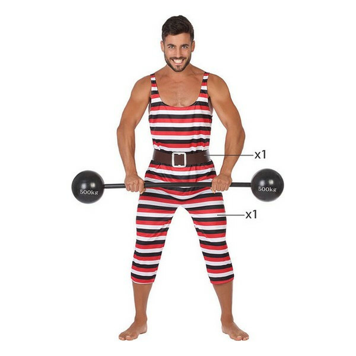 Maskeraddräkt vuxna Multicolour Stark man Cirkus (2 Delar) - 3