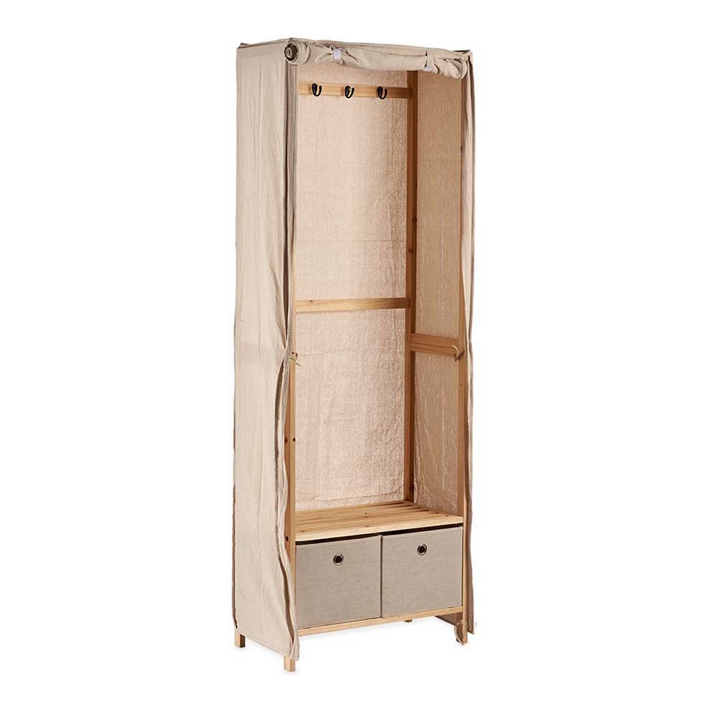 Kapphängare Kipit Beige Trä Tyg 31,5 x 58 x 168 cm 58 x 168 x 31,5 cm - 2