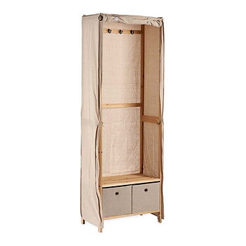 Kapphängare Kipit Beige Trä Tyg 31,5 x 58 x 168 cm 58 x 168 x 31,5 cm