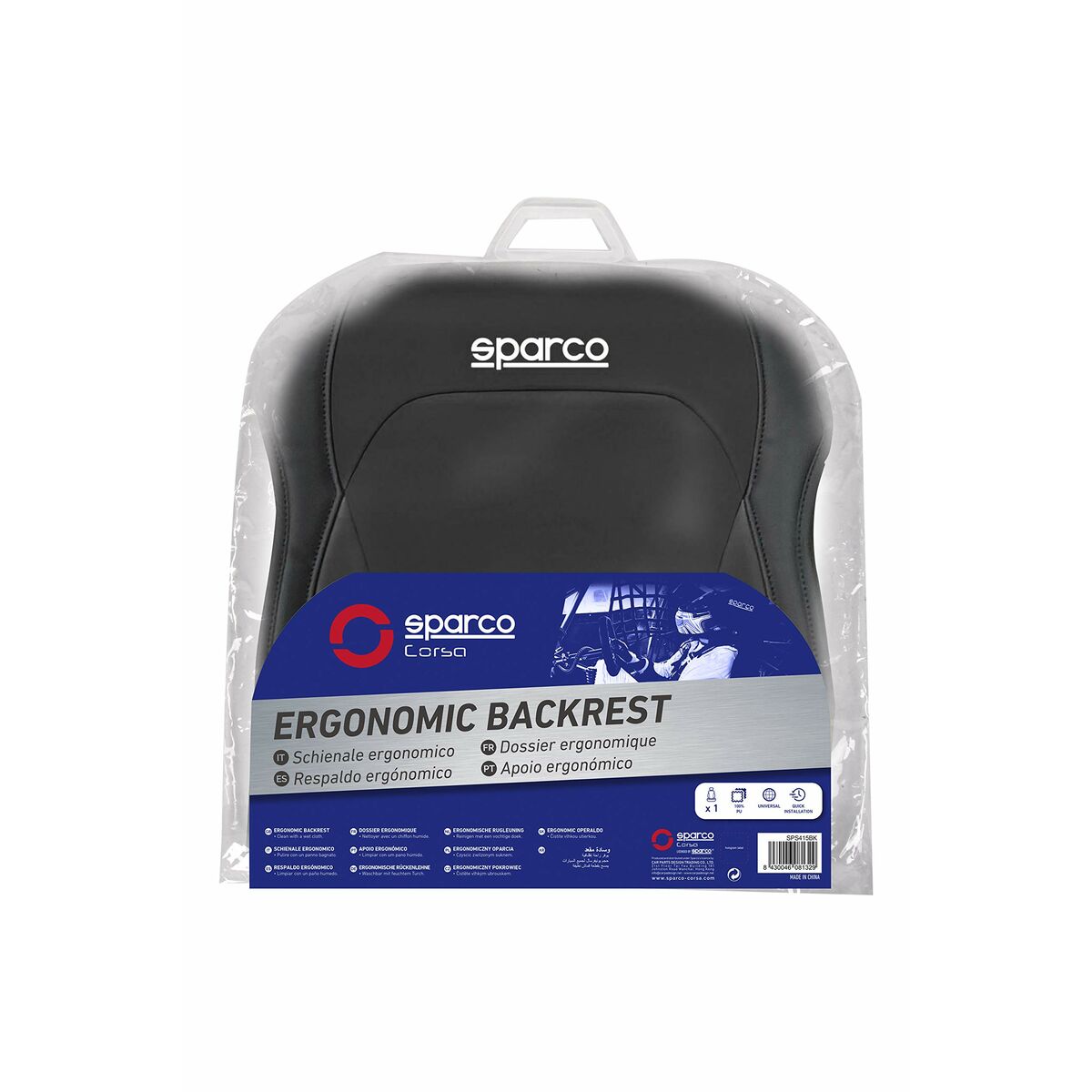 Sitsöverdrag Sparco SPCS424BK Svart 1 antal - 4