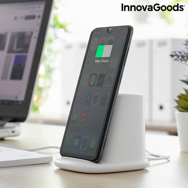 Trådlös laddare med förvaringshållare och LED-lampa med USB. DesKing InnovaGoods - 8