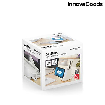Trådlös laddare med förvaringshållare och LED-lampa med USB. DesKing InnovaGoods