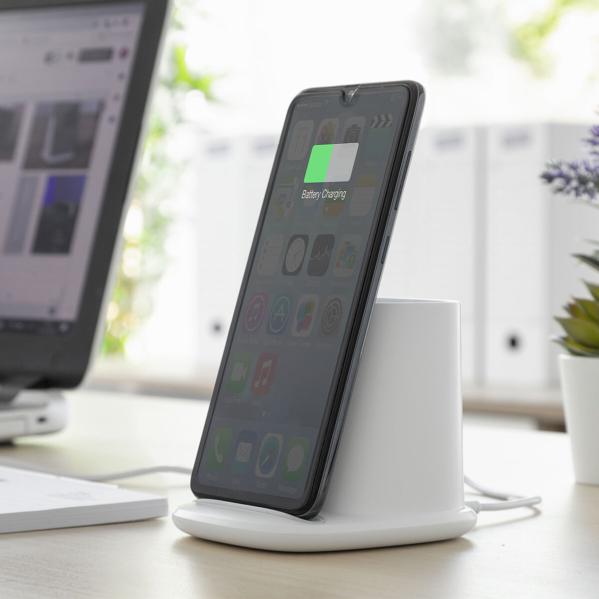 Trådlös laddare med förvaringshållare och LED-lampa med USB. DesKing InnovaGoods - 18