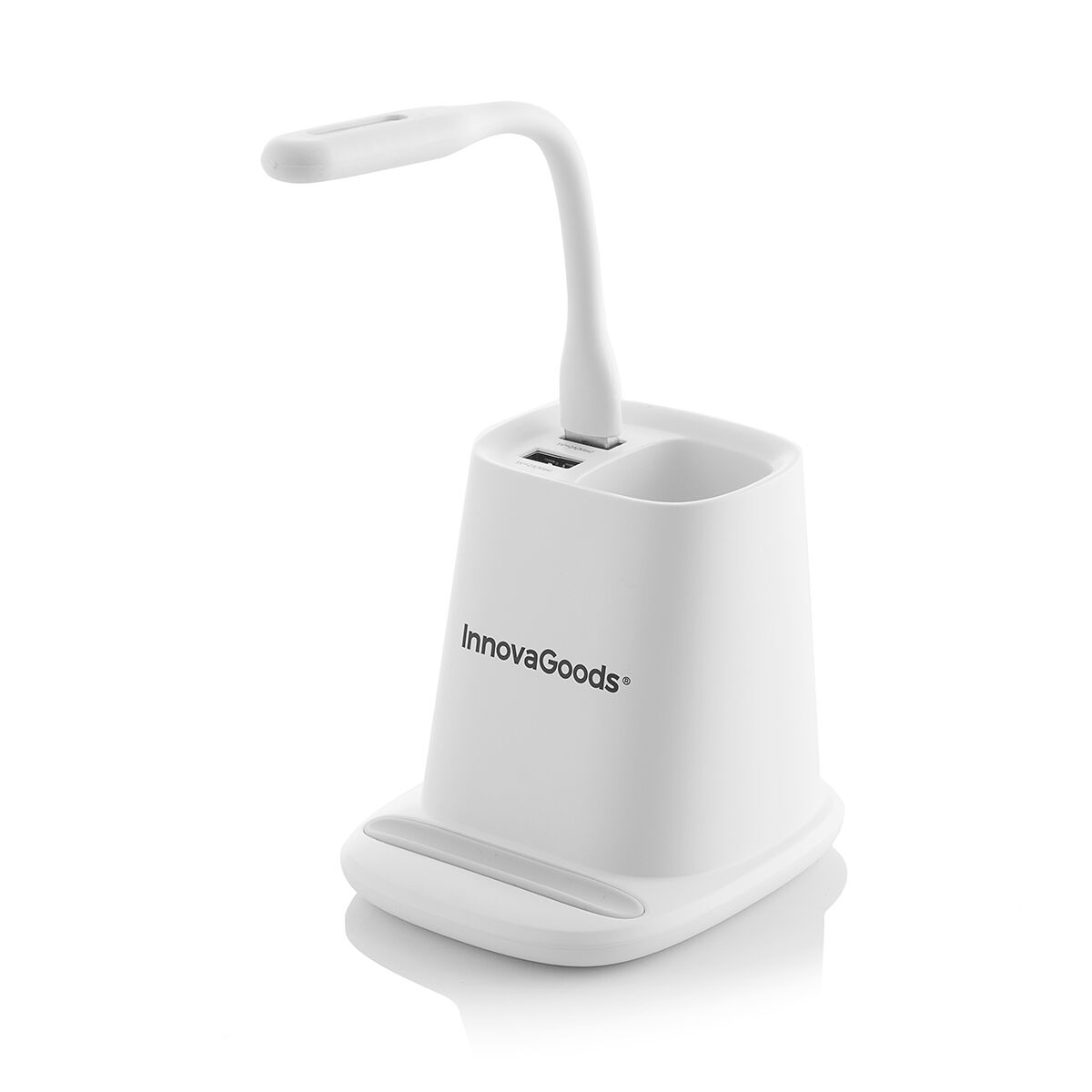Trådlös laddare med förvaringshållare och LED-lampa med USB. DesKing InnovaGoods - 23