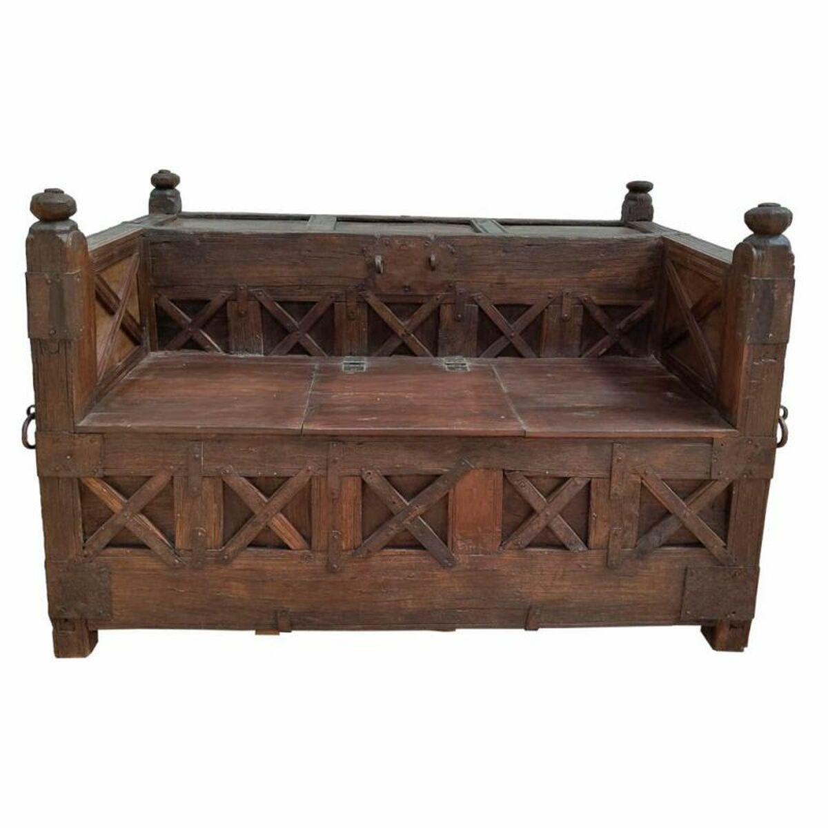 Bänk Alexandra House Living Brun Mangoträ 84 x 99 x 144 cm - 2
