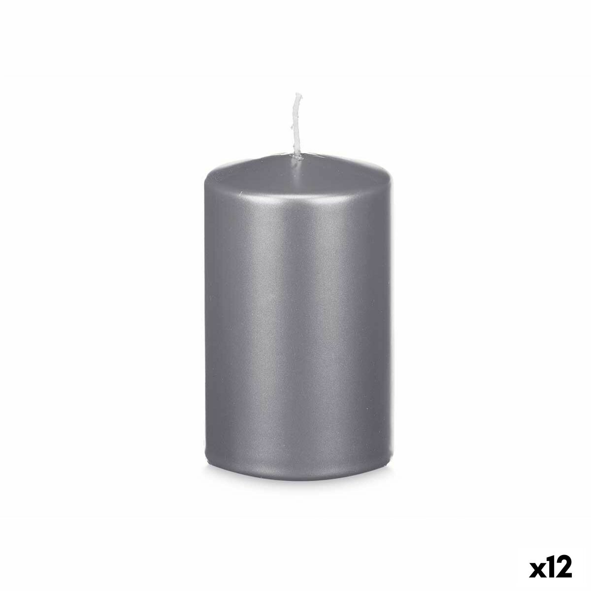 Ljus Acorde Silvrig 9 x 15 x 9 cm (12 antal)