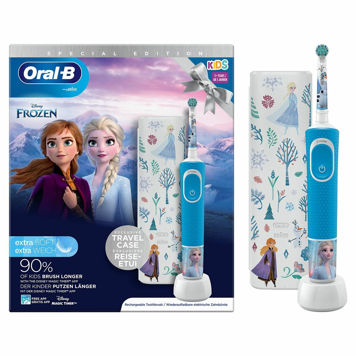Elektrisk Tandborste Oral-B D100 KIDS Svart Svart/Grå - 2