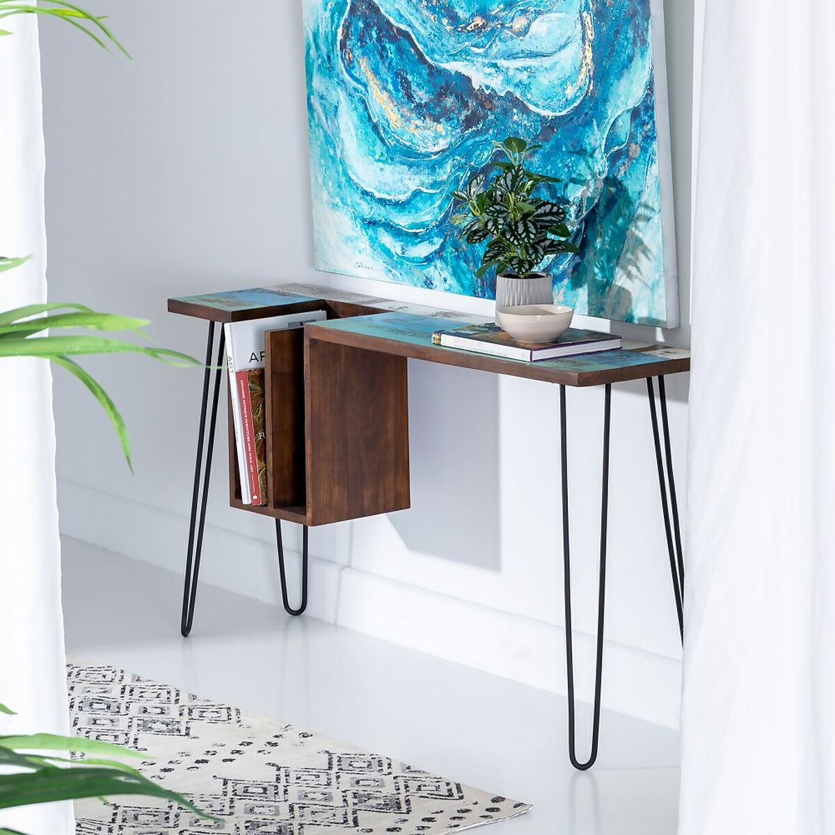 Skrivbord 140 x 35 x 77 cm Metall Trä - 8