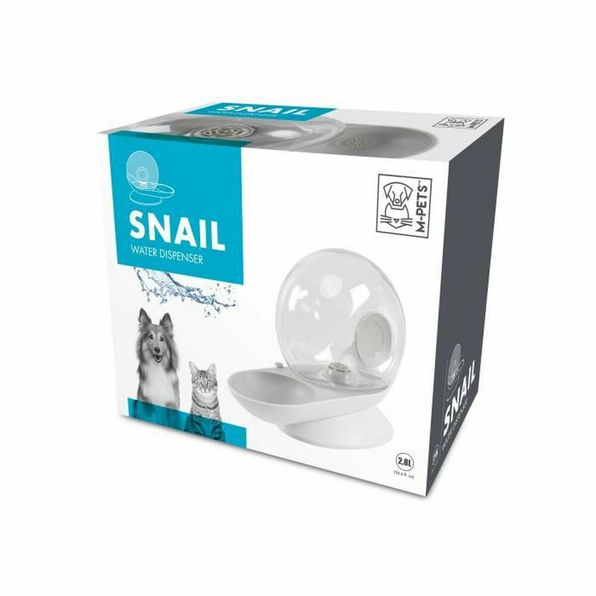 Vattenautomat MPETS Snail Vit 2,8 L - 4