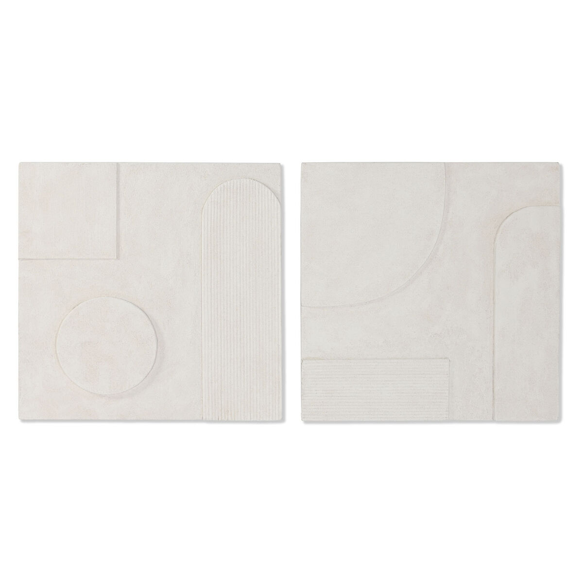 Väggdekoration Home ESPRIT Vit Modern Avskalad 80 x 6 x 80 cm (2 antal)
