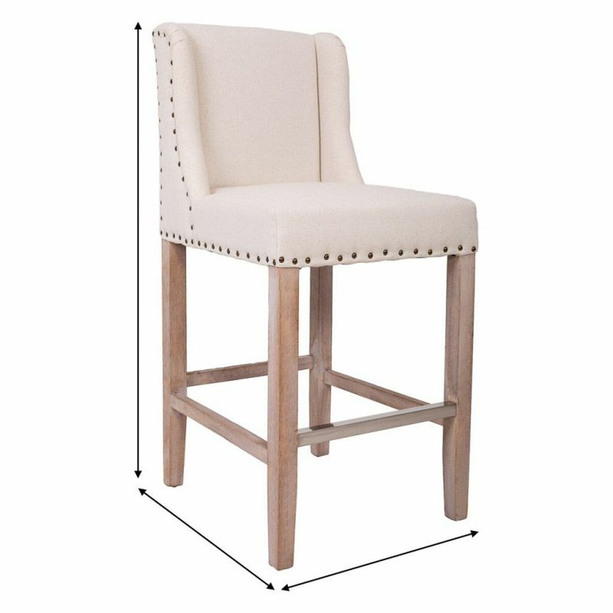 Sittpall Alexandra House Living Beige Gummiträ 58 x 104 x 48 cm - 4