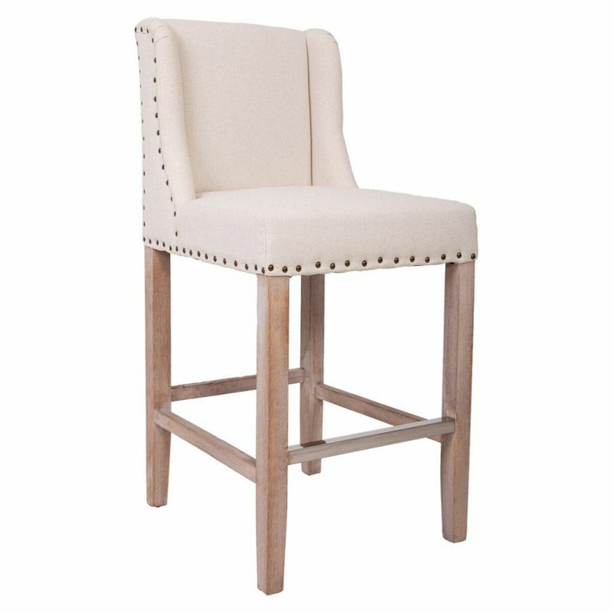 Sittpall Alexandra House Living Beige Gummiträ 58 x 104 x 48 cm - 2