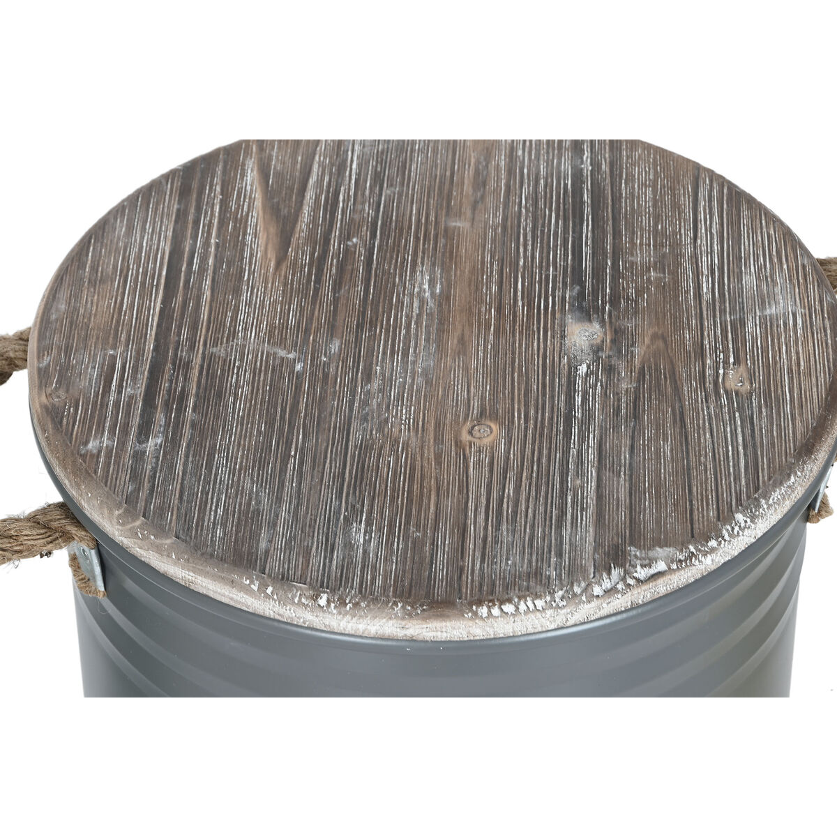 Dekorativ dunk Home ESPRIT Gul Grön Grå Mörkbrun Metall Paulowniaträ Vintage 38 x 38 x 48 cm (3 antal) - 2