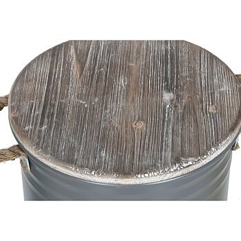 Dekorativ dunk Home ESPRIT Gul Grön Grå Mörkbrun Metall Paulowniaträ Vintage 38 x 38 x 48 cm (3 antal)