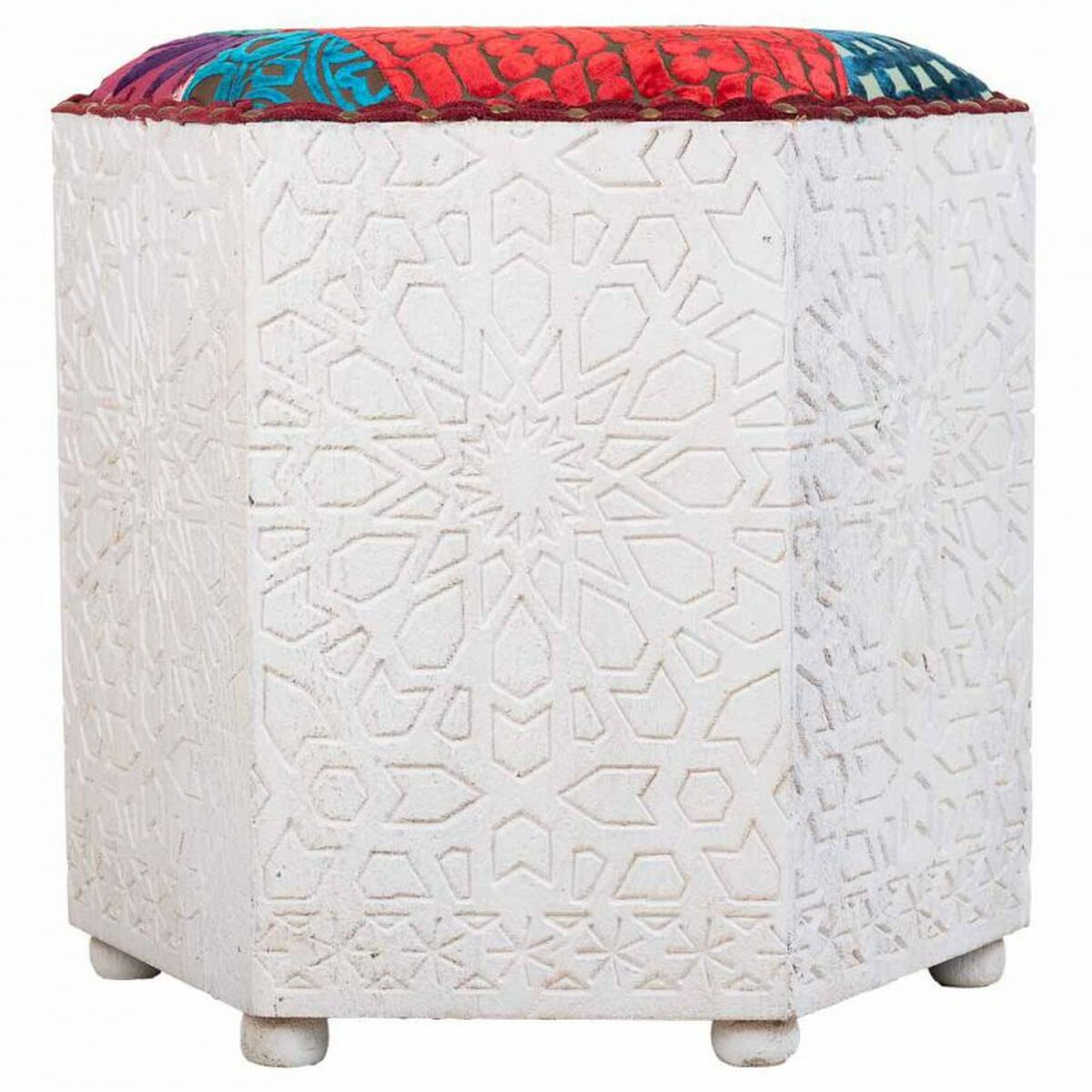 Sittpall Alexandra House Living Vit Mangoträ 46 x 41 x 46 cm - 2