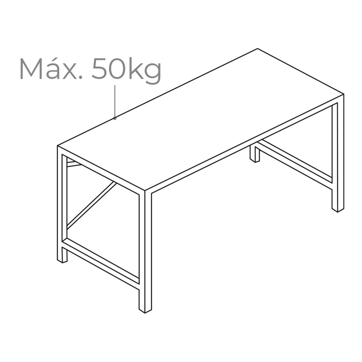 Skrivbord EDM 75195 Svart Trä Metall 120 x 60 x 74 cm - 3