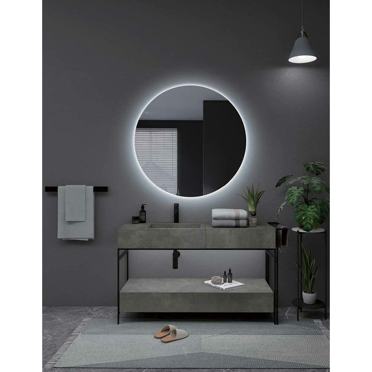 Badrumsspegel med LED-belysning Ledimex OPOR001-90 Speglar