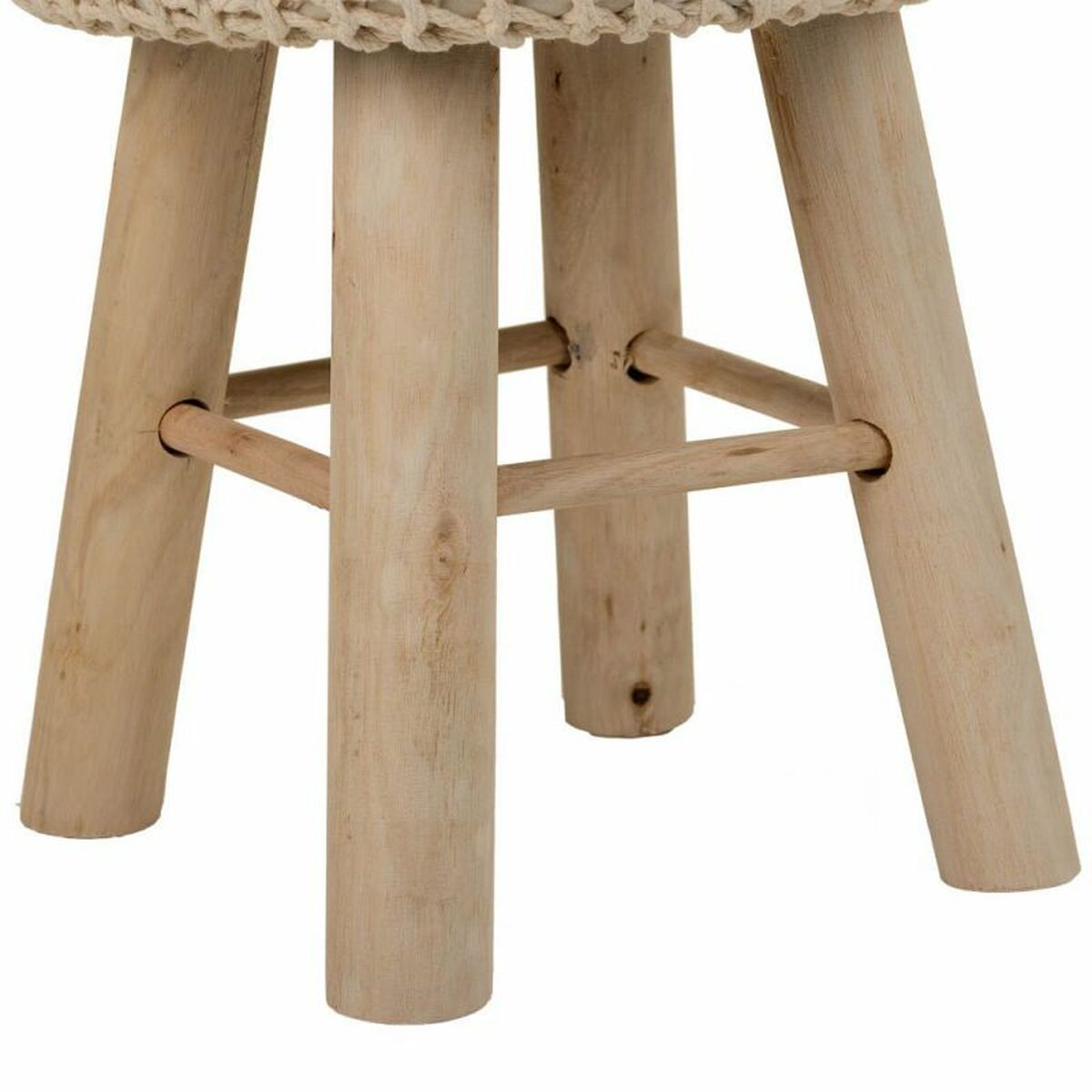 Sittpall Alexandra House Living Kräm Bambu Furu Badsvamp Trä MDF 32 x 44 x 32 cm - 7