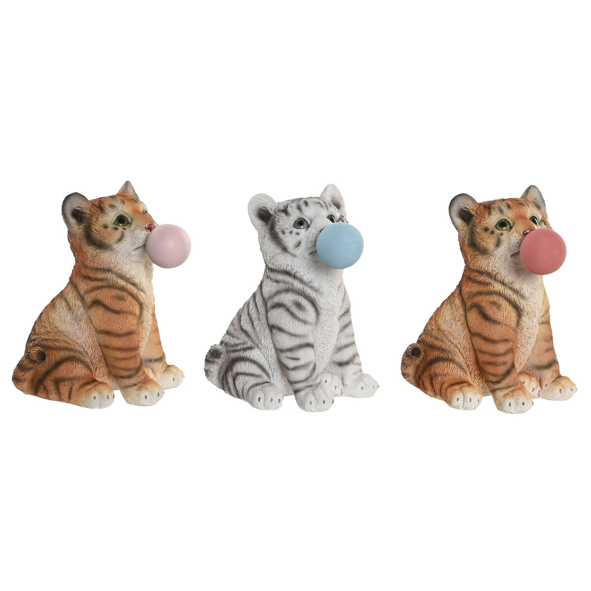 Prydnadsfigur DKD Home Decor 13,5 x 11 x 15 cm Harts Katt (3 antal)