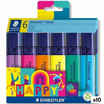 Fluorescerande markörsuppsättning Staedtler Textsurfer Classic Happy Line (10 antal)