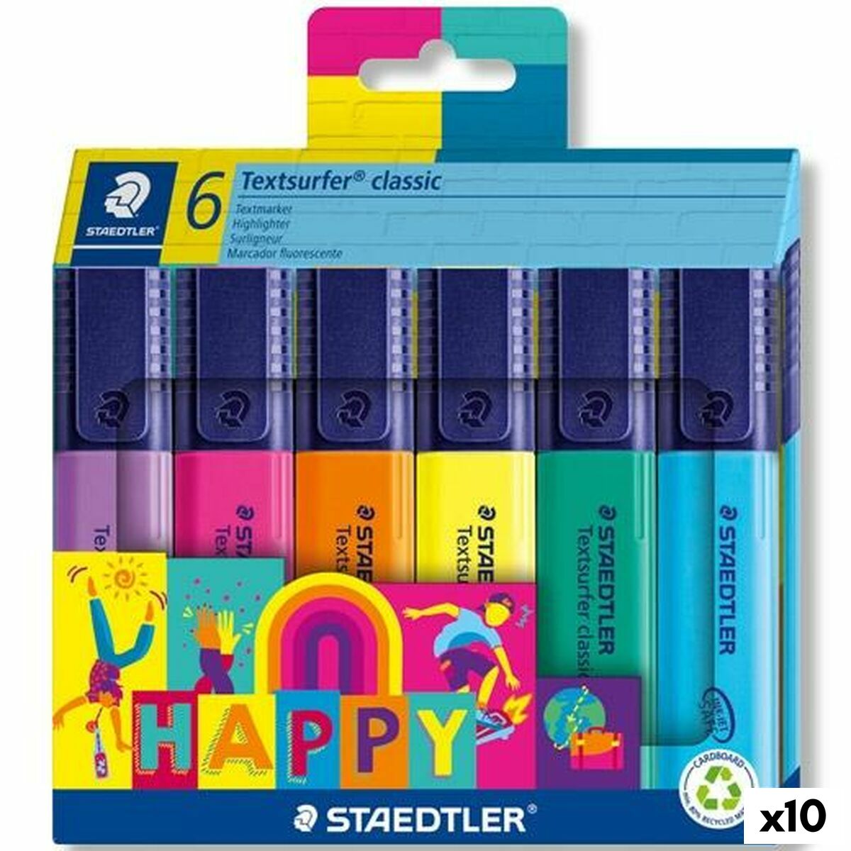 Fluorescerande markörsuppsättning Staedtler Textsurfer Classic Happy Line (10 antal) - 3