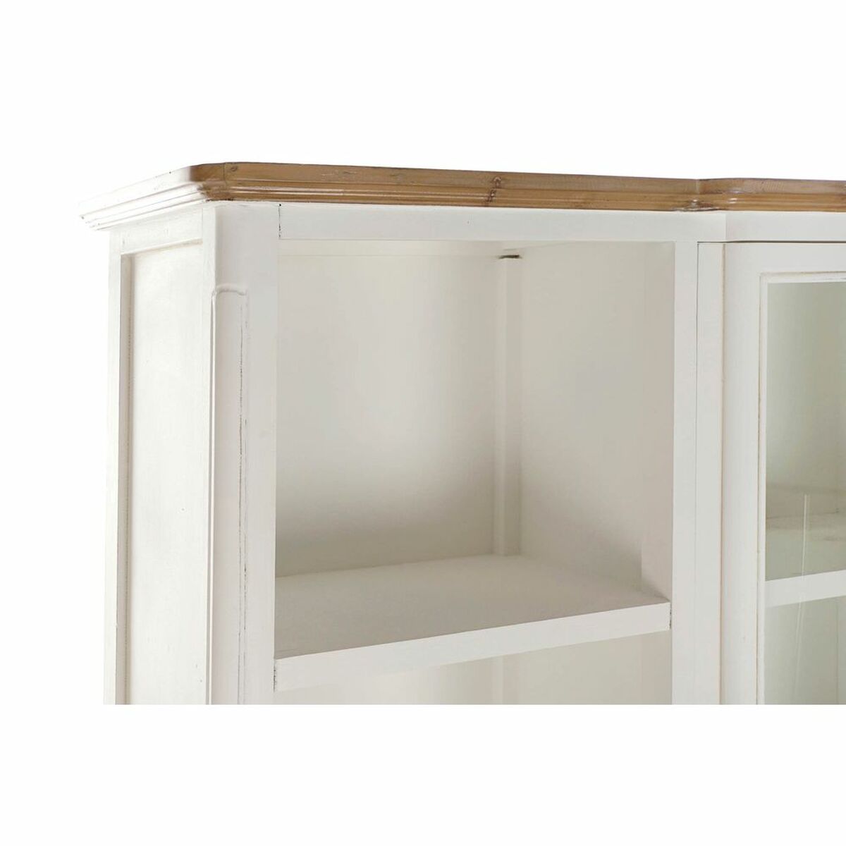 Visningsställ DKD Home Decor Vit Brun Glas Paulowniaträ (138 x 45 x 199 cm) - 2