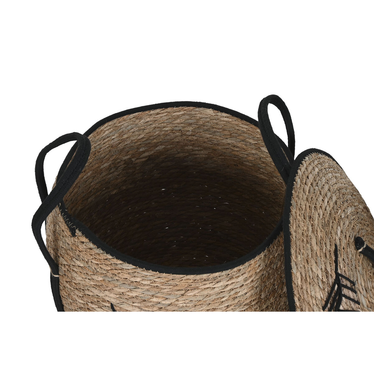 Korg - set Home ESPRIT Svart Naturell Boho 42 x 42 x 50 cm (3 Delar) - 2