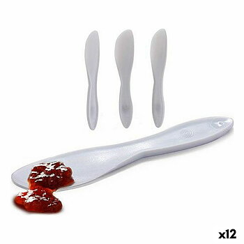 Knivset Kinvara Vit Plast 18 x 10 x 1 cm 18 x 3,5 x 1 cm 3 Delar (12 antal)