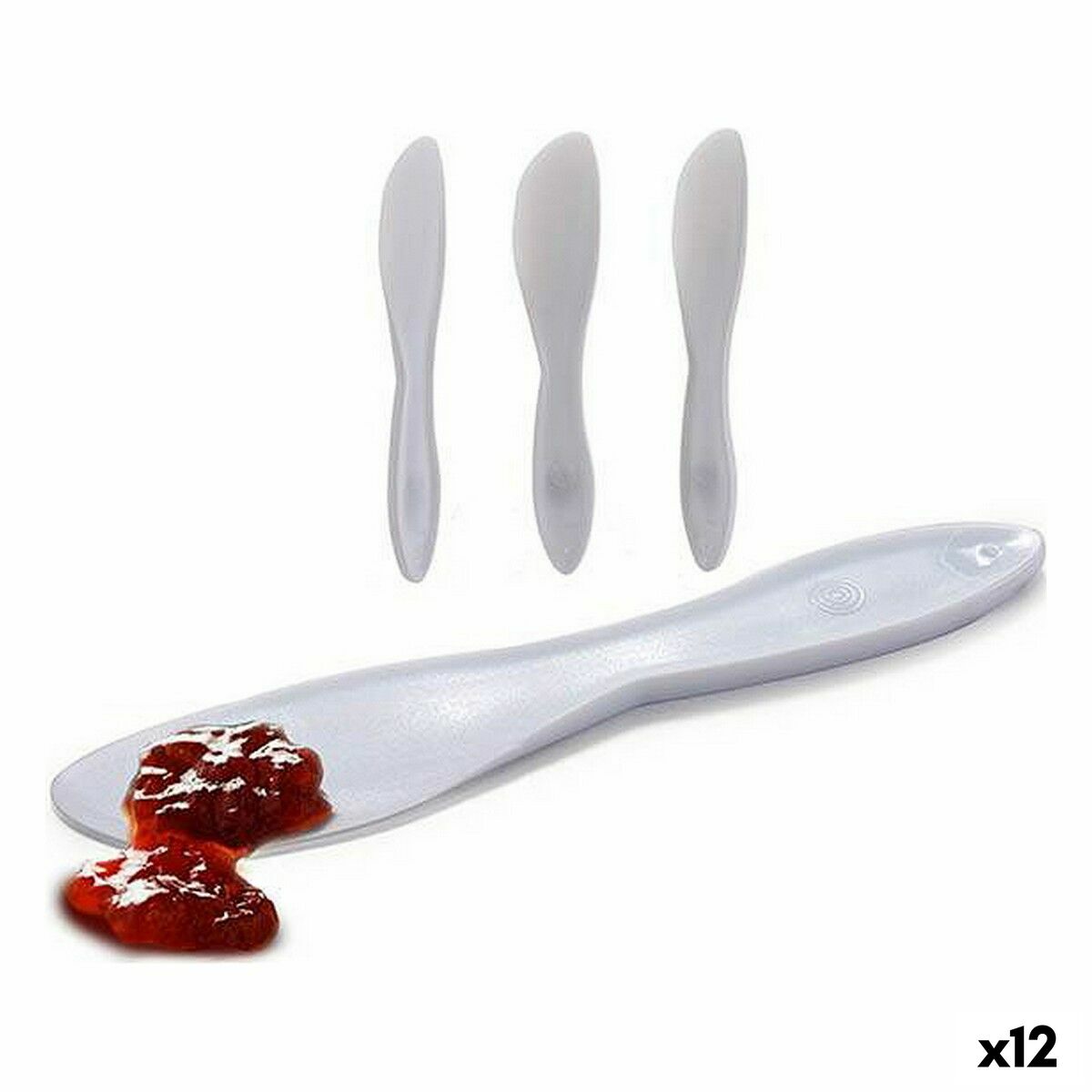 Knivset Kinvara Vit Plast 18 x 10 x 1 cm 18 x 3,5 x 1 cm 3 Delar (12 antal) - 3
