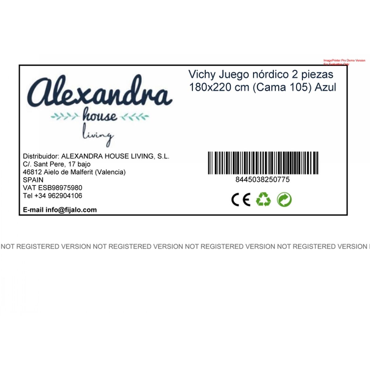 Täckslagsset HappyFriday Basic Kids Blå Säng 105 Gingang 2 Delar - 7