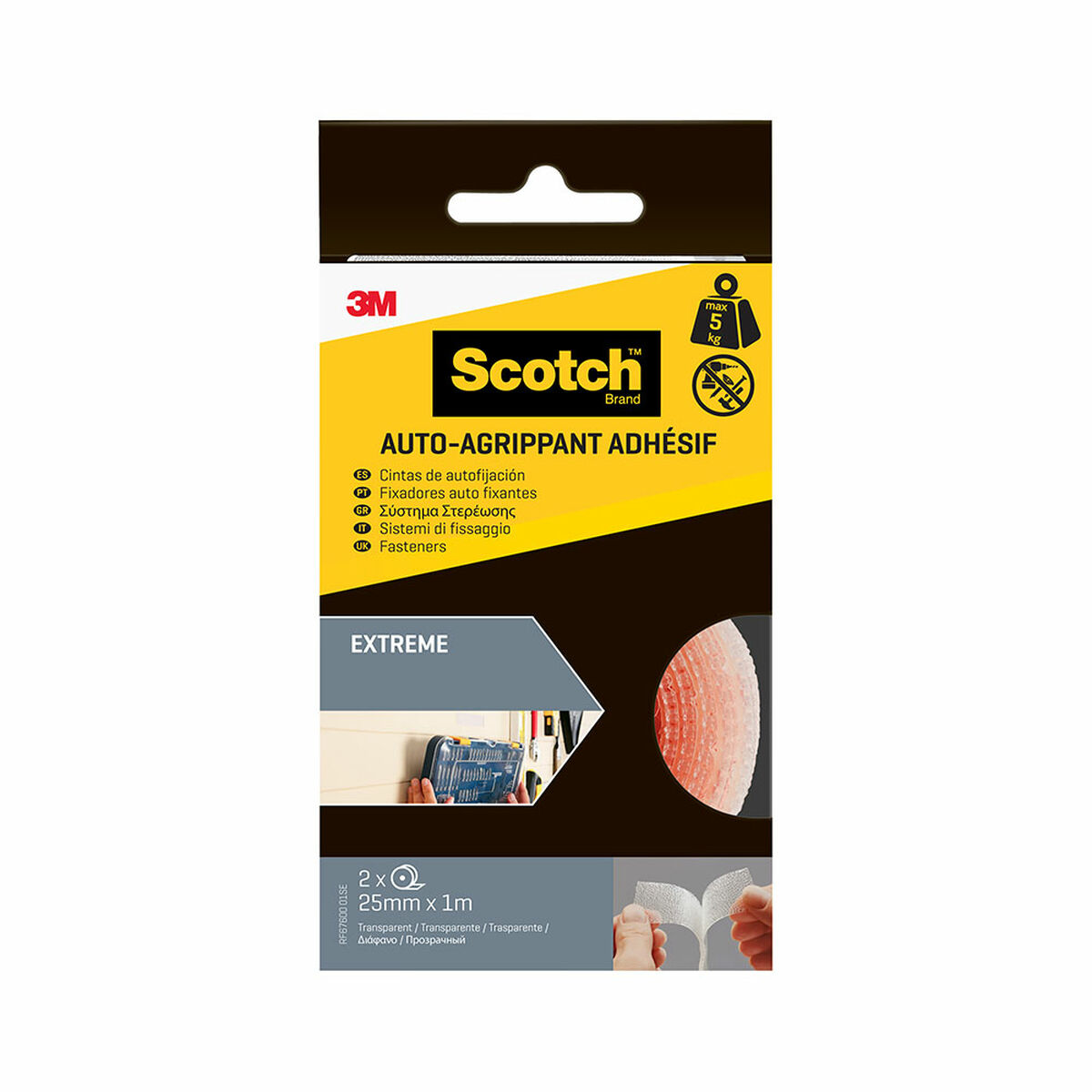 Självhäftande band Scotch Transparent 25 mm x 1 m 1,5 m 5 kg 2 Delar