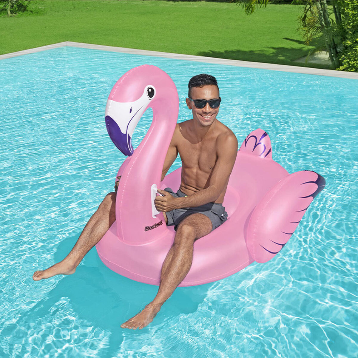 Bestway Uppblåsbar Figur Flamingo med Handtag 153x143 cm Strand och Pool 41475 - 10