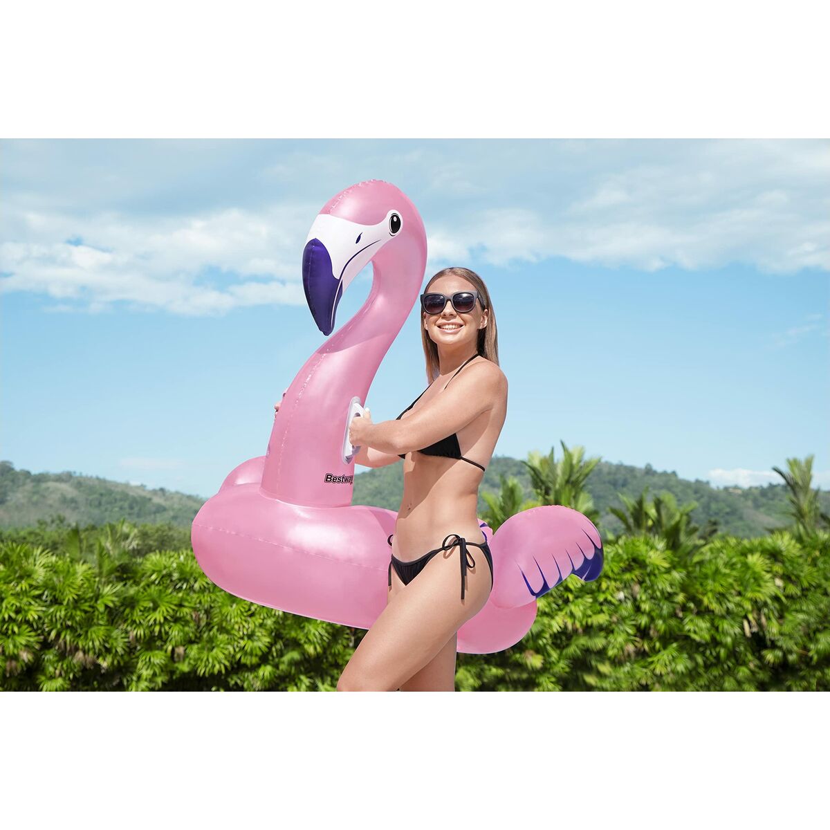 Bestway Uppblåsbar Figur Flamingo med Handtag 153x143 cm Strand och Pool 41475 - 14