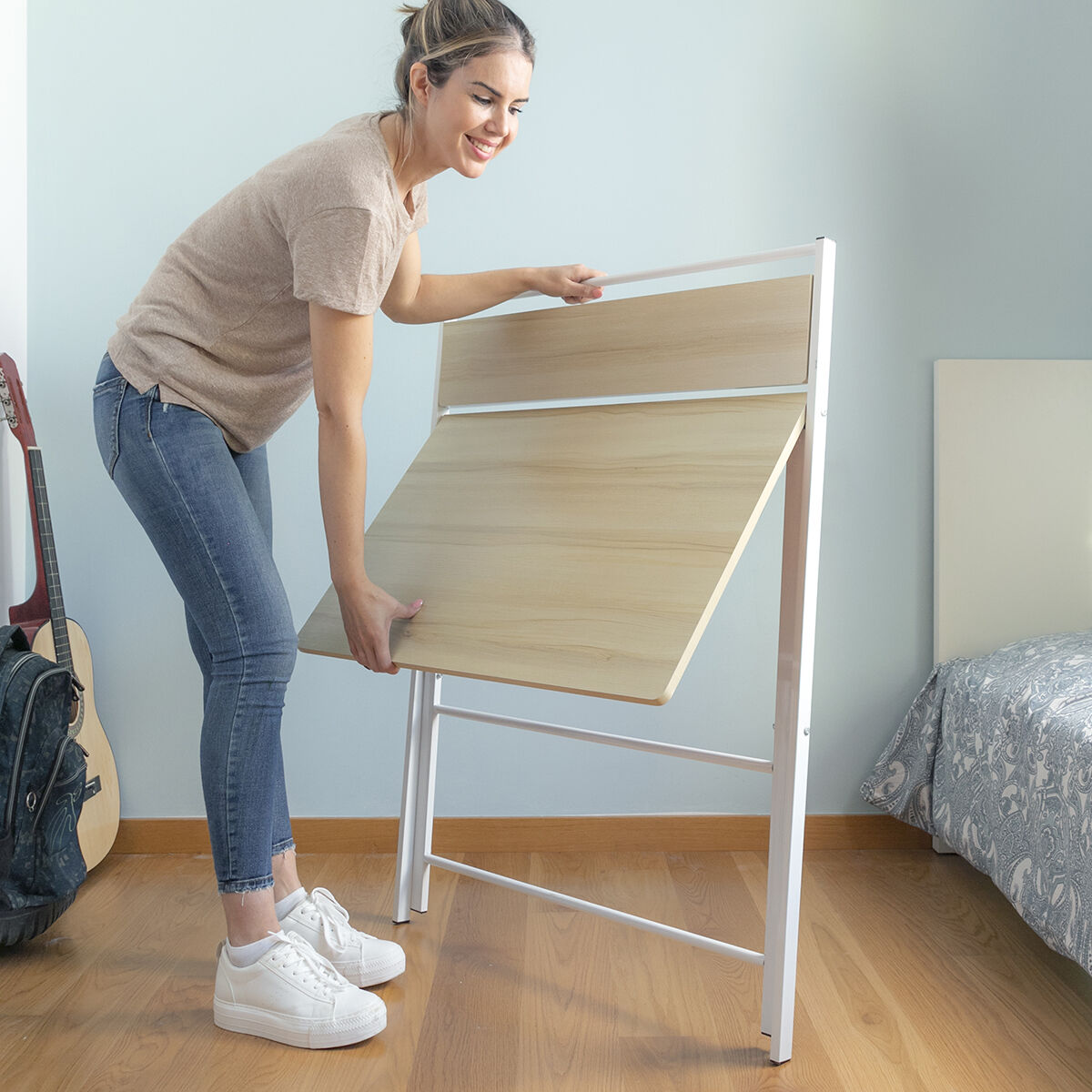 Hopfällbart skrivbord med hylla Tablezy InnovaGoods - 7