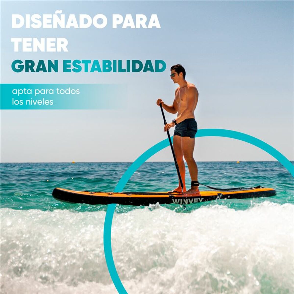 Uppblåsbara Paddle Surfbräda med tillbehör Winvey SUP-O Orange - 6